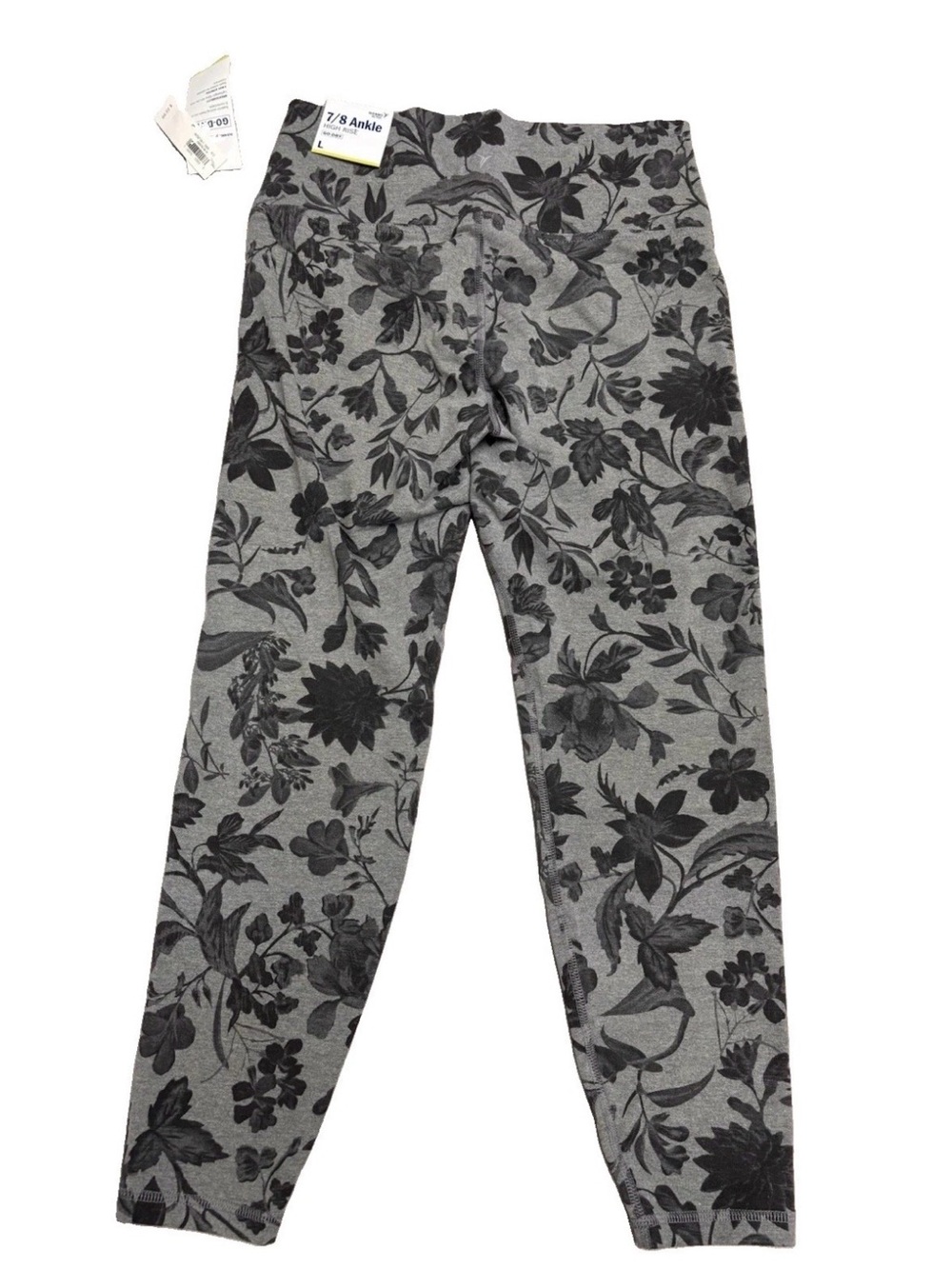 Old Navy Active Go-Dry 7/8 Ankle Leggings Grey and Black Floral Women’s Large